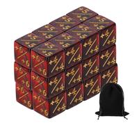 24Pcs Dadi Magici Contatori Acrilici Set D6 per Vita Rosso & Nero