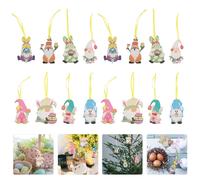 24pcs delicata Gnome Gnome Gnome Scena GNOME GNOME Ornamento in legno sospeso