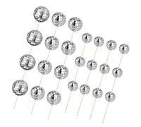 24pcs Discos Cake Inserti Cupcake Topper Ornamento Per Feste a Tema Elegante Celebrazione Accessori Torta Riflettente Topper