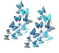 24Pcs Farfalla Specchio Fai da Te, Adesivi Murali Rimovibili Farfalla 3D Adesivi Murali, Decorazione Murale Decalcomania per Camera dei Bambini, Camera da Letto, Soggiorno - Blu