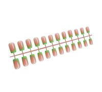 24pcs French Tip Press On Nails Breve Piazza Unghie Finte Acriliche Unghie Artificiali Finitura Lucida Stick On