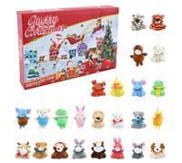 24PCS Giocattoli di Peluche Animali, Mini Peluche Animale Carino Calendario dell'Avvento Natale 24 Giorni Calendario dell'Avvento Conto alla Rovescia Set di Bambole