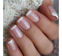 24PCS Glitter Gradient ABS facile applicazione per le donne delicate unghie delicate sulla pelle