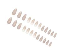 24pcs Glitter Gradiente Pressa Su Unghie Mandorla False Nails Confortevole Fonte di Indossare Per Ufficio E Event Stick Chiodo