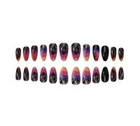 24pcs Glitter Line Art Design Confortevole Riutilizzabile per feste e uso quotidiano Set di unghie finte