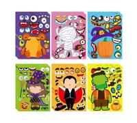 24pcs Halloween Make a Face Sticker Vampire Pumpkin Witch per giocattolo per