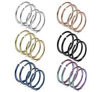 24Pcs in Acciaio Inox Monili per Il Corpo e Piercing Piercing Anello al Naso del Cerchio Piercing al Naso Cartilagine Trago Elica Piccolo Piercing Anelli al Naso Attractive Design