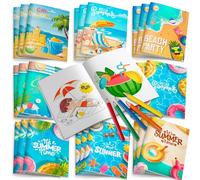 24pcs Libro da Colorare Estivo, Libro Estivo da Colorare Esay Summer Coloring Book Summer Painting Book Summer Vibes Coloring Book per Bambini Creativi