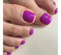 24pcs Lucido Artificiale Unghie Pieno Copre Premere Su Unghia Piazza Corta Piazza Falso Del Piede Unghie Pedicure Per Varie Occasione Unghie