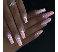 24pcs Lungo Francese Finte Chiodi Set Press Su Nails Professionale Manicure Unghie Arte Per Un Look Elegante