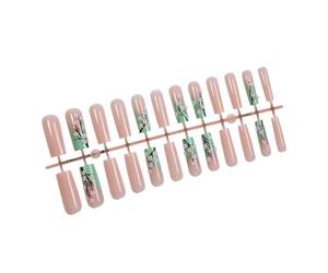 24pcs Lungo Quadrato Premere Su Unghie Floreale Acrilico Stick On Per Le Donne Alla Ricerca Unico Manicure Stick On Nail