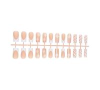 24Pcs Lungo Squre Natale Unghie Finte Fiocchi di Neve Stick On Unghie Invernali Unghie Ornamento Arte Press