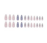 24pcs Mandorla Artificiale Unghie Acriliche Premere Su Con Glitter Dettaglio Coperture Piene Stick On Manicure Decors Elegante Uso Quotidiano Chiodo
