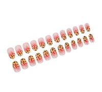 24Pcs Mandorla Press On Nails Leopards French Tips Unghie Finte Acrilico Unghie Finte Unghie Artificiali Colle Su