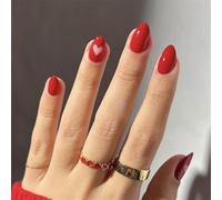 24Pcs Mandorla Press On Nails San Valentino Unghie Finte Francesi Acrilico Unghie Finte Unghie Artificiali Colle Su