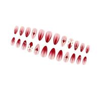 24Pcs Mandorla Press On Nails San Valentino Unghie Finte Francesi Acrilico Unghie Finte Unghie Artificiali Colle Su