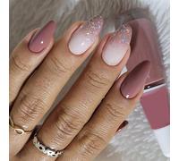 24Pcs Mandorla Press On Unghie Gradienti Unghie Finte Francesi Unghie Finte Acriliche Unghie Artificiali Col