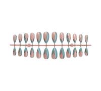 24pcs Mandorla Unghie Finte Lucide Stick On Unghie Acrilico Francese Tip Disegni Press On Unghie Per
