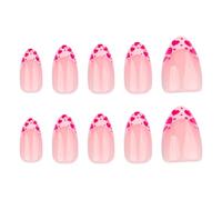 24Pcs Mandorla Unghie Finte Press On Unghie Artificiali Unghie Finte Colle Su Unghie Disegni di San Valentino