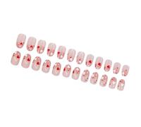 24Pcs Mandorla Unghie Finte Press On Unghie Artificiali Unghie Finte Colle Su Unghie Disegni di San Valentino