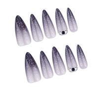 24Pcs Mandorla Unghie Finte Press On Unghie Artificiali Unghie Finte Colle Su Unghie Gradienti Disegni Un