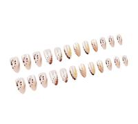 24Pcs Mandorla Unghie Finte Press On Unghie Artificiali Unghie Finte Colle Su Unghie Gradienti Disegni Un