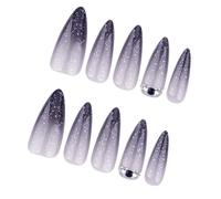 24Pcs Mandorla Unghie Finte Press On Unghie Artificiali Unghie Finte Colle Su Unghie Gradienti Disegni Un