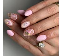 24pcs Mandorle Pressa Su Unghie Francese Falso Acrilico Artificiale Colle Per Le Donne Progettare Chiodo