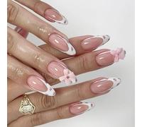 24pcs Mediums Press On Unghie Artificiali Eleganti Tulipani Modelli Unghie Finte Confortevole Uso quotidiano Materiali ABS ABS Unghie finte