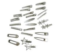 24Pcs Metallic Star Hairclip Creativo 2000s Cool Semplice Clip di Capelli Anime Sidepin Styling Accessorio Tutte le Età Decors Festival Accessori