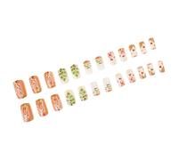 24pcs Natale Press On Nails Chocolate House Falso Fiocco di Neve Disegni Acrilico Arte Per Festa di Vacanza