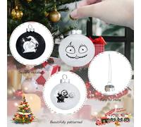 24Pcs Nightmare Before Christmas Ornaments Balls,Nightmare Before Christmas Tree Decorations,Halloween Ornaments Ghost Ball Decorations for Tree,Christmas Tree Decor,Holiday Balls 2.36''/60mm (24Pcs)