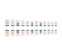 24Pcs Piazza Bastone Su Unghie Verde Shamrock Disegni Acrilico Unghie Finte Manicure Per Il Giorno Di Patrick Evento E Raccolta