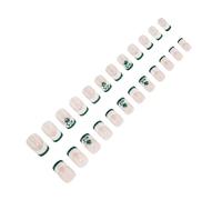 24Pcs Piazza Bastone Su Unghie Verde Shamrock Disegni Acrilico Unghie Finte Manicure Per Il Giorno Di Patrick Evento E Raccolta
