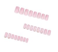 24pcs Piazza Premere Su Unghie Con Fiori Disegni Brevi Unghie Finte Coperture Piene Stick On Unghie Per Donne