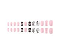 24Pcs Piazza Premere Su Unghie di San Valentino Unghie Finte Francesi Acrilico Unghie Finte Unghie Artifici