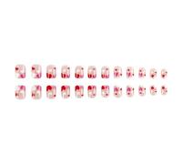 24Pcs Piazza Premere Su Unghie di San Valentino Unghie Finte Francesi Acrilico Unghie Finte Unghie Artifici