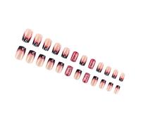 24Pcs Piazza Premere Su Unghie di San Valentino Unghie Finte Francesi Acrilico Unghie Finte Unghie Artifici