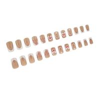 24Pcs Piazza Premere Su Unghie di San Valentino Unghie Finte Francesi Acrilico Unghie Finte Unghie Artifici