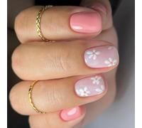 24Pcs Piazza Premere Su Unghie Disegni Lucidi Francesi Falso Acrilico Falso Colle Artificiali Sulle Donne Su Unghie Bara Mandorla Francese