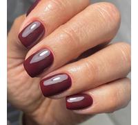 24Pcs Piazza Premere Su Unghie Vino Rosso Francese Unghie Finte Acrilico Falso Colle Artificiali Su Per Le Donne