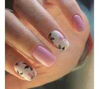 24Pcs Piazza Press On Nails Disegni Lucidi Unghie Finte Francesi Unghie Finte Acriliche Unghie Artifici