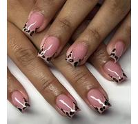 24Pcs Piazza Press On Nails Disegni Lucidi Unghie Finte Francesi Unghie Finte Acriliche Unghie Artifici