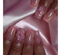 24Pcs Piazza Press On Nails Disegni Lucidi Unghie Finte Francesi Unghie Finte Acriliche Unghie Artifici