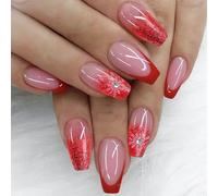 24Pcs Piazza Press On Nails Disegni Lucidi Unghie Finte Francesi Unghie Finte Acriliche Unghie Artifici