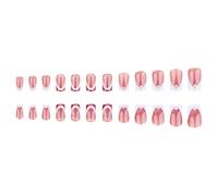 24Pcs Piazza Unghie Finte Premere Su Unghie Artificiali Unghie Finte Colle Su Unghie Valentine Disegni