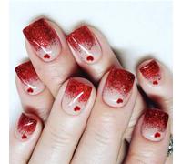 24Pcs Piazza Unghie Finte Premere Su Unghie Artificiali Unghie Finte Colle Su Unghie Valentine Disegni