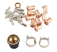24PCS Plasma Cutter Torcia Consumabili, Plasma Electrode Tip Shield Spacer Fit PT60 IPT60 JASIC PRO Cut 45 Plasma Taglio Torcia Accessori Ricambi