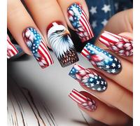 24pcs Press On Nails Acrilico Art Con Modelli Stelle Artificiali Per Gli Appassionati Di Cultura Facile Da Applicare Unghie Pronto Partito