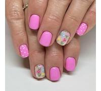 24pcs Press On Nails Collezione Autunno Inverno Punto Floreale Design Gradiente Riutilizzabili Unghie finte Facile Applicazione Comodo Indossare Set Unghie Fint